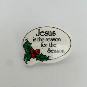 Vintage Porcelain Jesus Lapel Pin